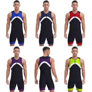 Men's Quick Drying Jumpsuit Sport Swimsuit Bodysuit Sleeveless Swimming Leotards - Picture 1 of 58