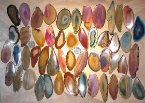 Agate Geode Slab Lot of 50 Quartz Polished Both Sides Agate Geode Slice Lot #7 - Picture 1 of 3