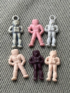 Lot Of 6-Astronaut- USA RADIO 1" vtg cracker jack gumball prize toy charm - Picture 1 of 6