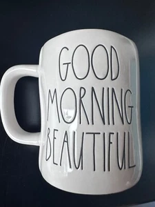Rae Dunn “Good Morning Beautiful” Double Sided Mug with Flowers - Picture 1 of 5