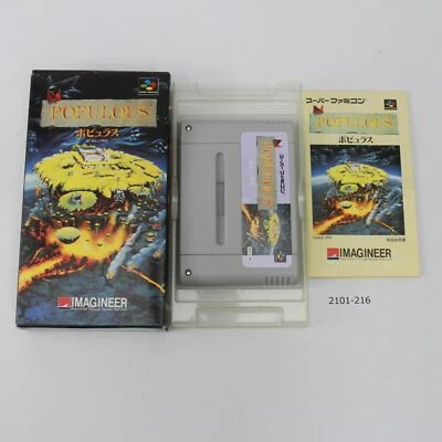 SNES Populous Boxed Working NTSC-J Japan 2101-216 ' - Image 1 of 4