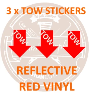 3 x ABSCHLEPP reflektierendes Aufkleberpaket - Motorsport Rallye Drift Track Auto Rennsicherheit - Bild 1 von 1
