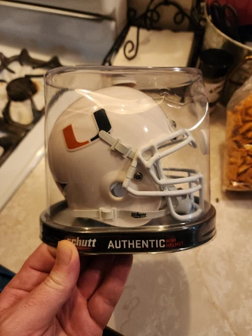 Miami hurricanes, NCAA Schutt authentic mini football helmet  . The U Cover