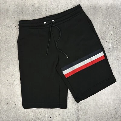 全新 Moncler Pantalone Corto 三色条纹百慕大短裤 黑色 男式 S 码 — 第 1/4 张图片