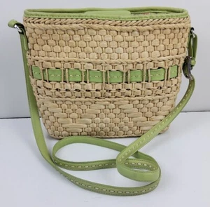 Vintage Brighton Fabric Lined Wicker Shoulder Handbag Purse - Picture 1 of 11