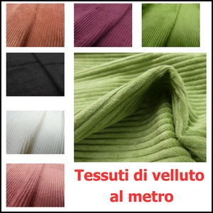 TESSUTO VELLUTO PER ABBIGLIAMENTO DIVANI TAPPEZZERIA AL METRO MULTICOLORE - Picture 1 of 8