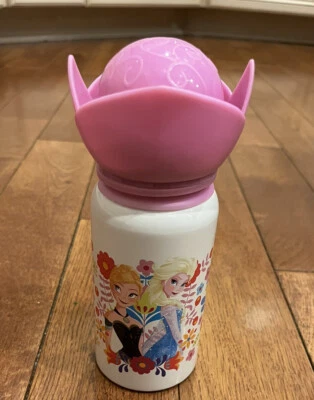 Botella de agua de metal de la película congelada de la princesa Elsa Anna de Disney flor Foto 1 de 4