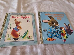 Vtg 1955 2 Little Golden Books When Bunny Grows Up & Peter Rabbit - Bild 1 von 4