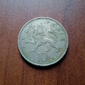 1969 Great Britain UK England 10 New Pence Copper-nickel Coin Elizabeth II KM912 - Picture 1 of 2