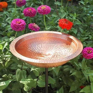 Hammered Solid Copper Bird Bath with Stake by Achla Designs - Picture 1 of 13