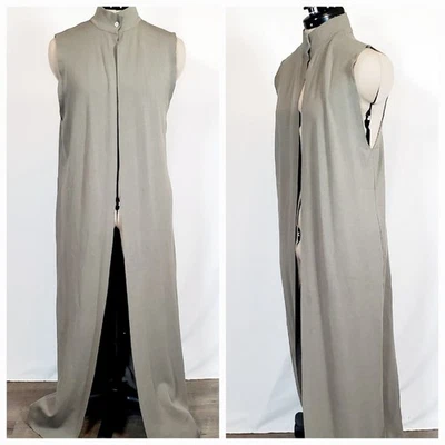 Maxi plumero de punto para mujer Zara mediano sin mangas cárdigan suéter clásico Foto 1 de 4