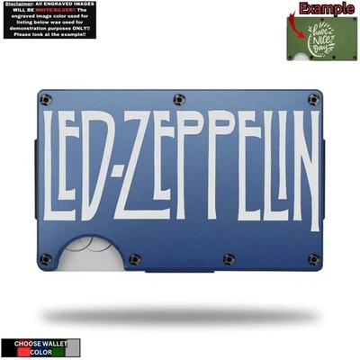 Custom LED ZEPPELIN Laser Engraved Wallet - Pick A Wallet Color - Image 1 of 4