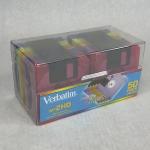 NOS Verbatim DataLife Farben 50er-Pack Festplatten VERSIEGELT in Aufbewahrungskoffer MF 2HD - Bild 1 von 5