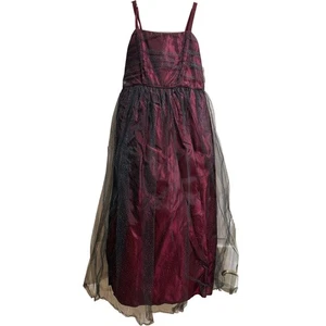 Vintage Biscotti Collection Girls Size 8 Maroon Tule Dress - Picture 1 of 8