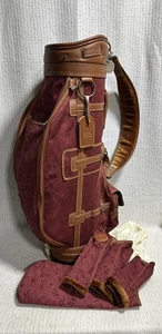 Daiwa Coach Collection Borsa Golf Vintage Arazzo Floreale Rosso Pelle Leggera - Foto 1 di 9