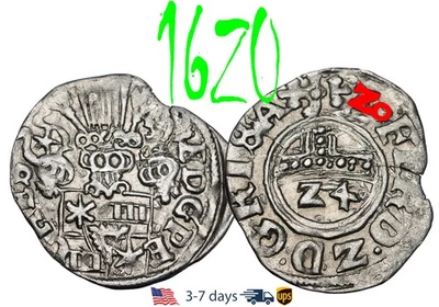 German Prussia Grossus, 1/24 Thaler 1620  Medieval Silver Coin #33507 - Image 1 of 3