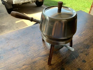 Vintage MCM Dolphin 18/8 Stainless Steel Fondue Pot - Picture 1 of 9