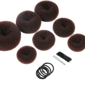Donut Hair Bun Maker Set - 7 Rings (1 Extra-Large, 2 Large, 2 Medium, 2 Small... - Picture 1 of 9