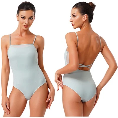 Womens Leotard Performance Dancewear Tank Bodysuit Gymnastics Ballet Athletic - Image 1 of 4