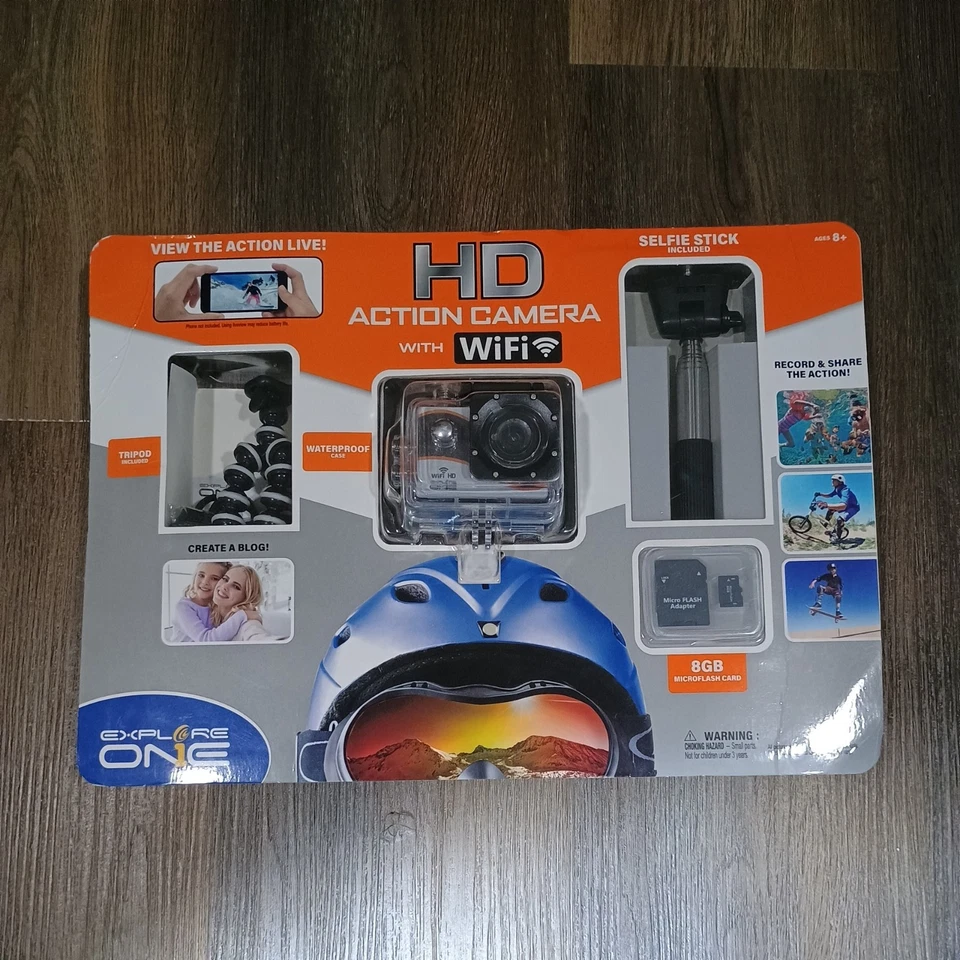 Explore One HD Action Camera w/ WiFi & Accessories included Waterproof Case - Image 1 of 2