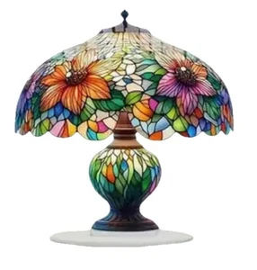 Acryl Tiffany Lampe flach Sonnenfänger Wandkunst Dekor 6"x6"---siehe Fotos - Bild 1 von 3