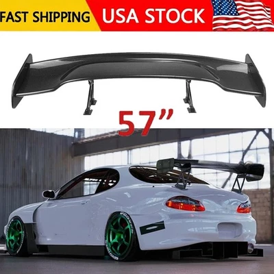 For Hyundai Tiburon 97-08 57" GT Rear Trunk Spoiler Wing Carbon Fiber Look+ - Image 1 of 4