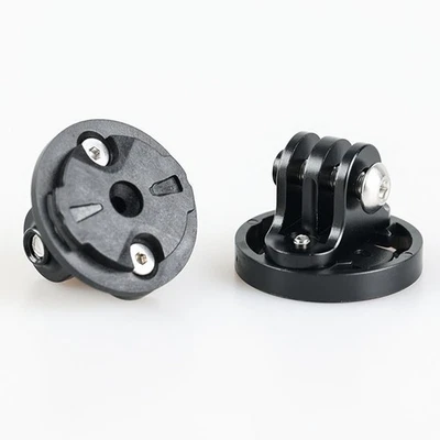 1 Bike Camera Mount Holder 1 Male/Female Adapter Bicycle Computer Black - Image 1 of 4