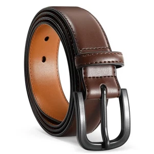 Men's Metal Free Leather Belt TSA Approved Non Metal Belt for Men Jeans with ... - Picture 1 of 2