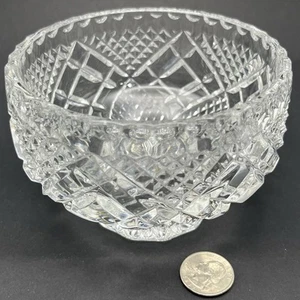 Vintage Footed Crystal Bowl Pedestal Diamond Pattern Centerpiece 4.75”x3.25” - Picture 1 of 20