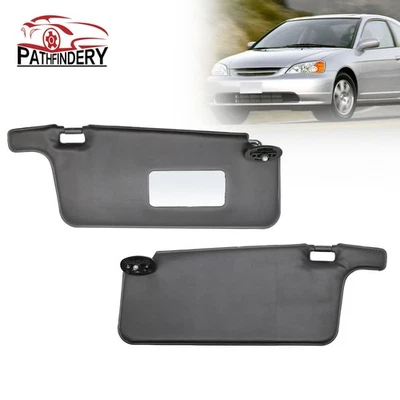 NEW 2PCS FOR HONDA CIVIC 1996 1997 1998-2001 INTERIOR SUNVISOR PAIR LHD BLACK Foto 1 de 4