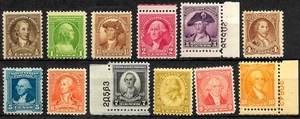 US PRESIDENT #704-715 GEORGE WASHINGTON 1932 BI-CENTENNIAL SET- 12 MNH VF STAMPS - Picture 1 of 2