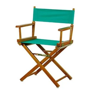 18" Director's Chair Honey Oak Frame with Teal Canvas - Picture 1 of 7