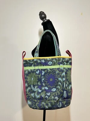 Lucky Brand Usado en Excelente Condición Grande Multicolor Flor Lona Bolso Cartera Bolso de Hombro Foto 1 de 4