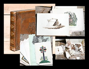 1837-49 libro genealogico con erbario Vienna Boemia Italia album amicorum - Foto 1 di 1
