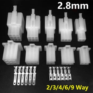 2-9 Way Pin 2.8mm Electrical Multi Plug Connector Terminal Block Car Motorcycle - Picture 1 of 15