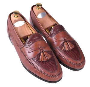 Mezlan Avellino braune echte Eidechsenhaut Leder Quaste Halbschuhe Schuhe 11 M - Bild 1 von 10
