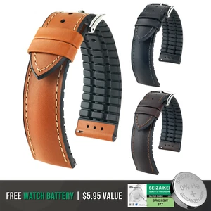 HIRSCH James Calf Leather Watch Strap - Caoutchouc Core - QR + Bonus Battery - Picture 1 of 37