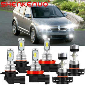 For Dodge Journey 2010-2019 Combo 6x LED Headlight High Low Beam Fog Light Bulbs - Picture 1 of 12