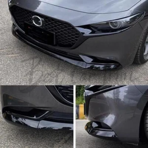 3X Gloss Black Front Bumper Lip Moulding Cover Trim For Mazda 3 Axela 2019-2023 - Picture 1 of 5