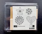 Stampin Up Polka Dot Punches Set Of 4 star heart flower rubber stamp vtg case