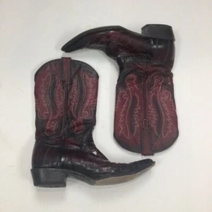 Los Altos Men's Western Dark Red Burgundy Cowboy Boots Size 8.5 Leather - Picture 1 of 12