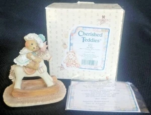 Cherished Teddies Beth Bear Hugs On Rocking Figurine 1991 P Hillman #950637 NIB - Picture 1 of 10