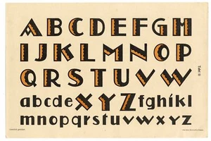1930's Art Deco Farbige Alphabete Plate 11, Lettering, Typography, Graphic Desig - Picture 1 of 1