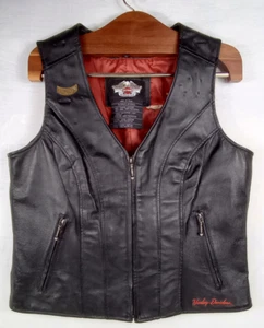 Vintage Harley Davidson Leather Vest Black 18" - Picture 1 of 5