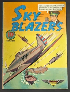 Sky Blazers 1 (FN) Sky Pirates, Ace Archer, Flying Aces begin 1940 Hawley b486 - Bild 1 von 3