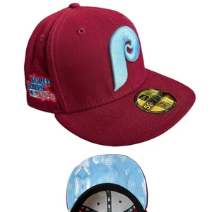 Cappello Berretto New Era 59fifty Philadelphia Phillies World Series Cloud Fitted 7 3/8 - Foto 1 di 10