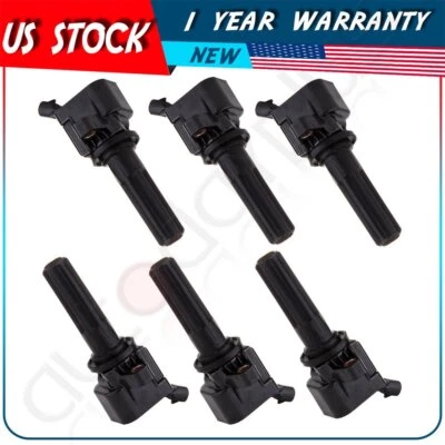 Paquete de 6 bobinas de encendido para 06-07 Buick Rainier 2006-2009 Chevy Trailblazer L6 4,2 L Foto 1 de 4