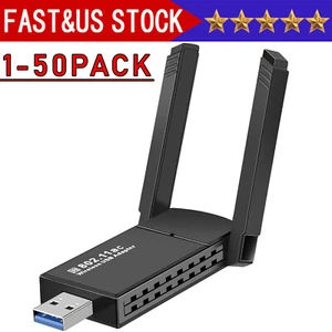 USB 3.0 Wireless WIFI Adapter 1300Mbps Long Range Dongle Dual Band Network lot - Afbeelding 1 van 22