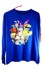 Nickelodeon Adult Shirt long Sleeved Ren @ Stimpy Rug Rats and more. Preowned VG - Picture 1 of 7