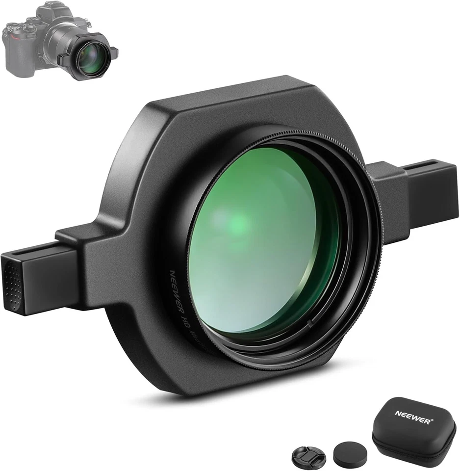 NEEWER 43mm HD Macro Lens with 37-52mm Snap On Lens Mount Adapter for Telephoto - Image 1 of 4